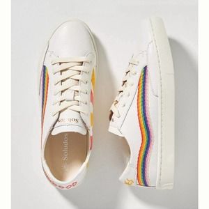 Soludos Womens Good Vibes Rainbow Wave‎ White Sneaker Shoes Size US 6 NWOB